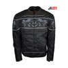 Men's Motorcycle Reflective Skull Textile jacket with 2 Gun pockets inside
