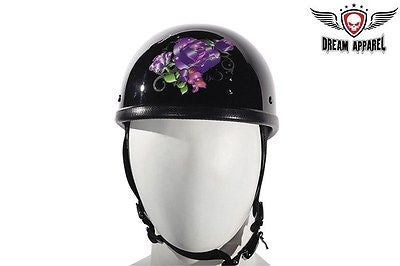 MOTORCYCLE WOMEN'S GLOSS PURPLE ROSE DESIGN GRAPHIC NOT DOT APROV GREAT QUALITY