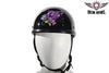 MOTORCYCLE WOMEN'S GLOSS PURPLE ROSE DESIGN GRAPHIC NOT DOT APROV GREAT QUALITY