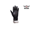 LADIES BLK FULL FINGER GLOVES WITH FAUX FUR ON WRIST VERY WARM AND SOFT LEATHER