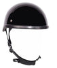 MOTORCYCLE GLOSS BLACK SKULL CAP NOVELTY HELMET BLACK NOT W/CHIN STRAP NOT DOT