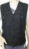 MEN'S BLACK DENIM MOTORCYCLE MOTORBIKE VEST WITH SIDE LACES