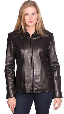 WOMEN'S SCUBA FRONT ZIPPER LEATHER JACKET NEW ZEALAND LAMB SKIN VERY SOFT