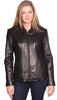WOMEN'S SCUBA FRONT ZIPPER LEATHER JACKET NEW ZEALAND LAMB SKIN VERY SOFT