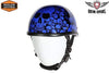 MOTORCYCLE BLUE EAGLE NOVELTY HELMET W/BONEYARD GRAPHIC W/CHIN STRAP COMFORTABLE