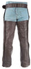 MEN'S MOTORCYCLE RIDERS BRN CLASSIC LEATHER CHAP WITH STRETCH ELASTIC UPTO 6XL