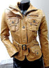 WOMEN'S LEATHER MILITARY STYLE GENUINE BUFFALO LEATHER JACKET GREAT PRICE