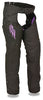 Motorcycle women's light weight purple textile chap with wing and rivet detailing