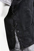 MEN'S MOTORBIKE SIDE LACE BLK PLAIN DENIM VEST W/5 SNAP BUTTONS & 2 GUN POCKETS