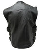 MEN'S BIKER SWAT UPDATED TEAM STYLE LEATHER BIKER VEST WITH SINGLE PANEL BACK