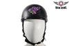 MOTORCYCLE WOMEN'S FLATBLK PURPL ROSE DESIGN GRAPHIC NOT DOT APROV GREAT QUALITY
