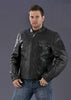 MEN'S MOTORCYCLE REFLECTIVE SKULL LEATHER JACKET WITH WINGS