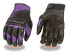 WOMEN'S GENUINE MESH/LEATHER COMBO RACING GLOVE W/PADDED KNUCLES PROTECTION SOFT