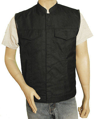 MEN'S SON OF ANARCHY TEXTILE MOTORCYCLE VEST 2 GUN POCKETS W/NOZZLE STRAPS