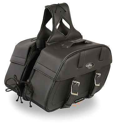 MOTORCYCLE 2PC WATERPROOF PLAIN ZIPOFF PVC THROWOVER ROUNDED SADDLEBAG 15*10*6