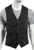 MEN'S MOTORBIKE SIDE LACE BLK PLAIN DENIM VEST W/5 SNAP BUTTONS & 2 GUN POCKETS