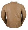 MEN'S CLASSIC SCOOTER GENUINE BRN LEATHER JACKET W/FOUR EXTERIOR POCKETS SOFT