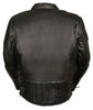 MEN'S MOTORCYCLE BLK SIDELACE VENTED JACKET WITH 2 GUN POCKETS INSIDE UPTO 11X