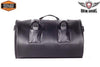 MOTORCYCLE ROUND DUFLE SISSY T BAR BAG TRAVEL PLAIN LUGGAGE PVC NEW BLACK 16*9*9