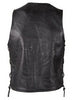 MEN'S MOTORCYCLE SIDE LACE VEST W/2 BIG GUN POCKETS INSIDE W/SINGLE PANEL BACK