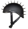Motorcycle Flat Blk Gladiator Novelty Helmet with Punky Spikes