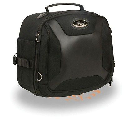 MOTORCYCLE LARGE SPORTY STYLE PVC SISSY BAR BACK BAG WITH GUN POCKET INSIDE
