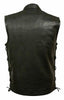 MEN'S MOTORCYLE RIDERS SON OF ANARCHY LEATHER VEST 2 GUN POCKETS WITH SIDE LACES