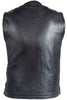 Men's Motorcycle Son Of Anarcy Leather Collarless vest with 2 Gun pockets inside