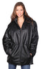 WOMEN'S MID-LENGTH PARKA GENIUNE LEATHER REMOVABLE LINING & HOOD VERY SOFT 