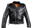 MEN'S MOTORCYCLE COWHIDE CLASSIC M/C JACKET LACE POLICE TERMINATOR STYLE