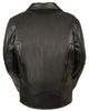 MEN'S MOTORCYCLE BLK TRIPLE STITCH POLICE JACKET W/2 GUN POCKETS COW NAKED