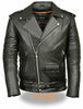 MEN'S MOTORCYCLE CLASSIC MC JACKET LACE SIDE POLICE BIKER TERMINATOR STYLE