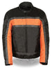 MEN'S MOTORCYCLE RACER ORANG TEXTILE JACKET WITH REFLECTIVE STRIPES WITH ARMOUR