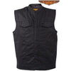 Men's Son of anarcy blk denim motorcycle vest with 2 Gun pockets inside