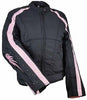 WOMEN'S MOTORCYCLE RIDING PINK TEXTILE JACKET W/ STUD & WINGS DETAILING