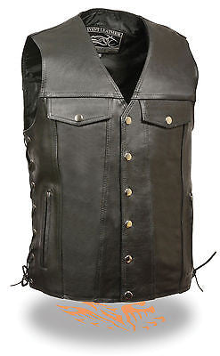 MEN'S MOTORCYCLE TALLENGTH CHEST POCKET WITH SIDE LACES & TWO GUN POCKETS INSIDE