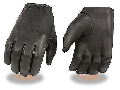 MEN'S POLICE STYLE UNLINED DRIVING GLOVES DEERSKIN LEATHER W/CINCH WRIST BLK NEW