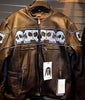 Men's Biker riding reflective skull leather jacket with 2 Gun pockets