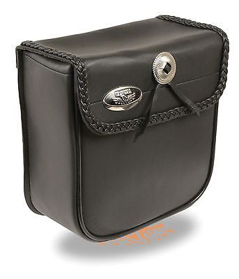 MOTORCYCLE MOTORBIKE BRAIDED PVC SISSY BAR TRAVEL BAG WITH CONCHO NEW