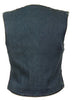 MOTORCYCLE CLASSIC LADIES DENIM OPEN NECK VEST W/3 SNAP BUTTONS