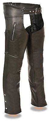 MEN'S MOTORYCLE ZIPPERED THGH POCKETS CHAP VERY SOFT LEATHER CHEAP PRICE