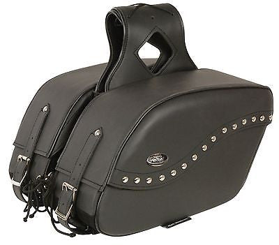 MOTORCYCLE 2PC CRUISER LARGE ZIPOFF STUD THROWOVER SADDLEBAG