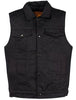 Men's Jean Style with Shirt Collar blk denim motorcycle vest w/2 gun pockets