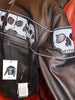 Men's Biker riding reflective skull leather jacket with 2 Gun pockets