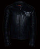 MEN'S MOTORCYCLE REFLECTIVE SKULL LEATHER JACKET WITH WINGS