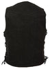 MEN'S 10 POCKET BLK DENIM MOTORCYCLE VEST WITH SIDE LACES