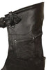 Men's Motorcycle Riding Classic Blk Leather chap with coin pocket
