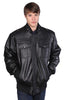 MEN'S BLK BOMER LEATHER JACKET WITH ZIPOUT LINNING INSIDE 5 POCKETS VERY WARMNEW