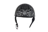 Motorcycle Flat Blk Dot approved Low profile Biker Helmet with Skull graphics