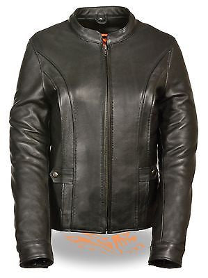 WOMEN'S MOTORCYCLE SCOTTER VENTED W/BACK STRETCH JACKET W/2 GUN POCKETS